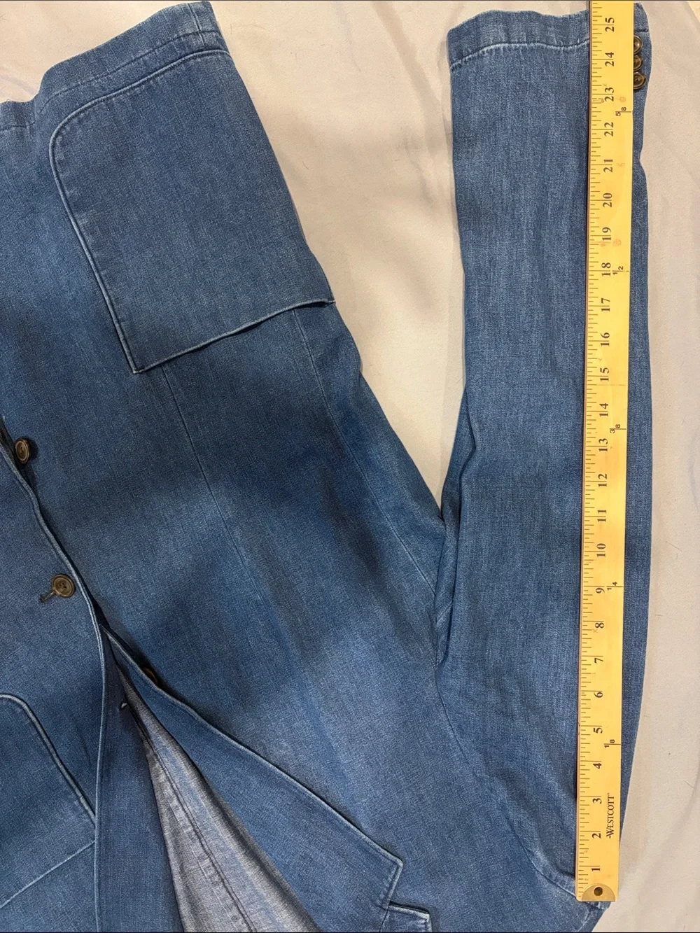 J. Crew Denim Blue three-roll two button Casual Blazer
